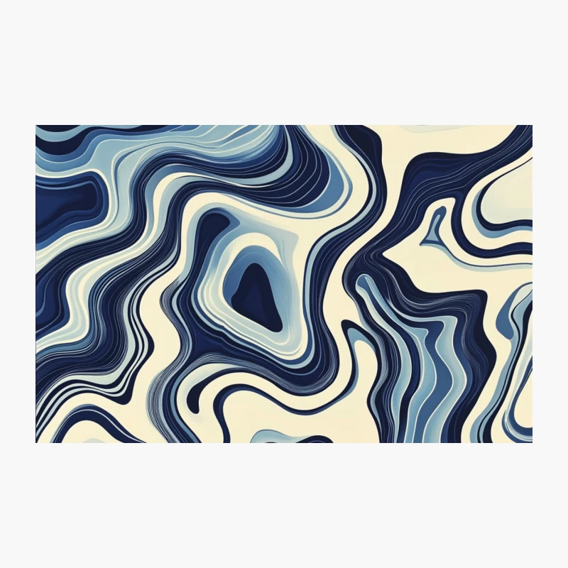 Abstract Blue Swirls: A Fluid Geometric Pattern Travel Mug