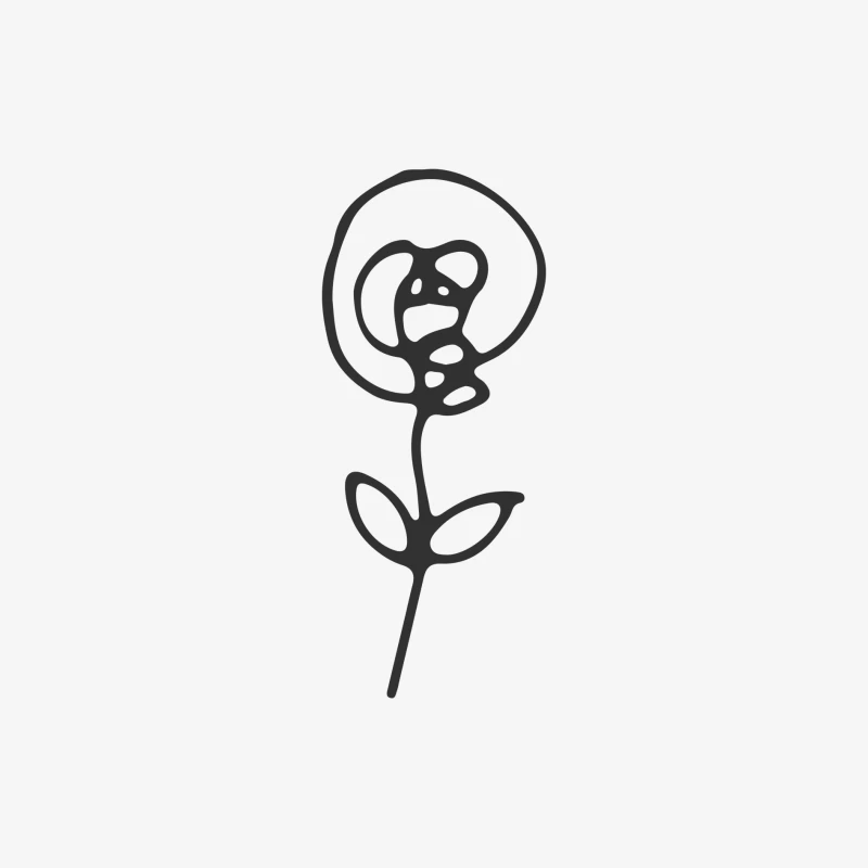 Illustration de rose minimaliste Homme Manches Longues T-Shirt
