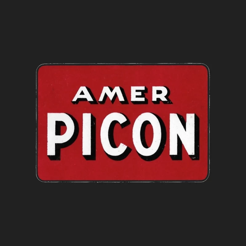 Vintage Amer Picon Logo Typography on Red Background Bucket Hat