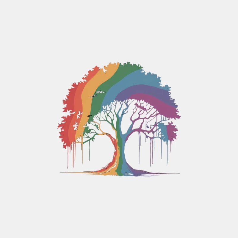 Vibrant Rainbow Tree: A Colorful Symbol of Nature and Diversity Male Tank Top
