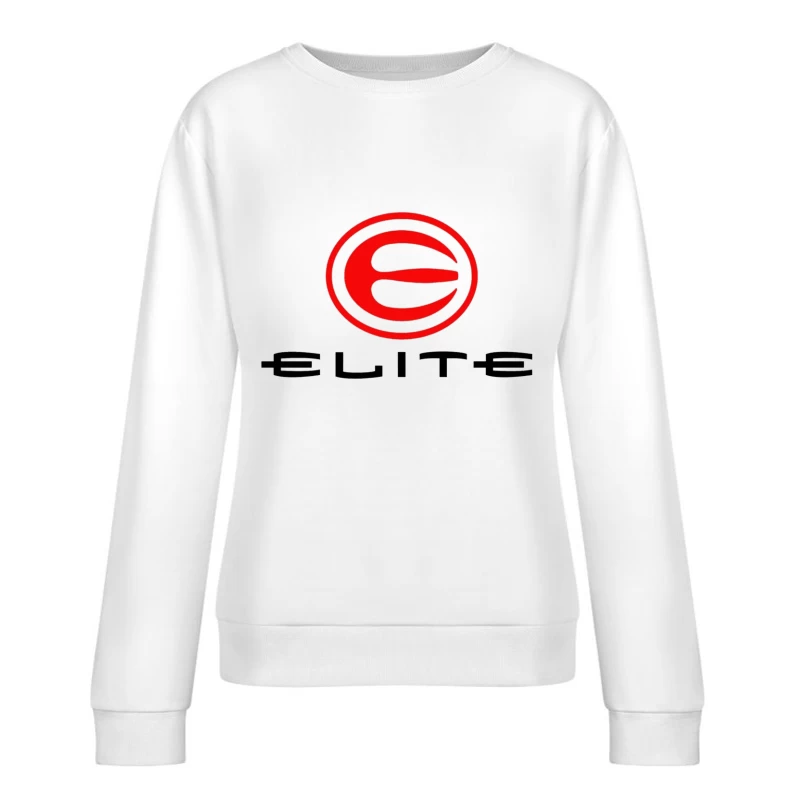 Elite Sports Brand Red and White Minimal Logo Female Pullover Sweatshirt