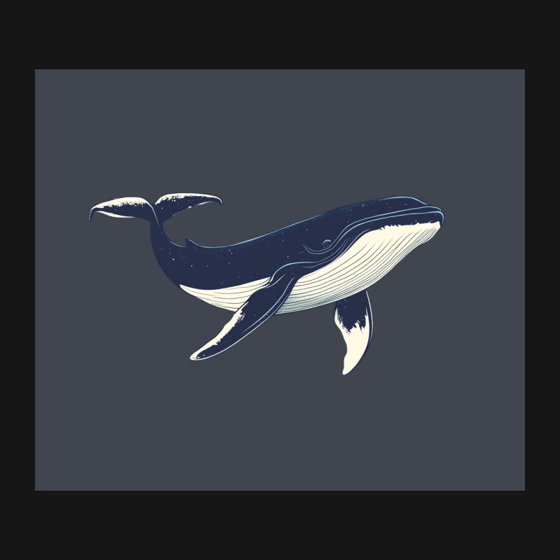 Artistic Blue Whale Illustration: Marine Life in the Ocean Mouse Pad