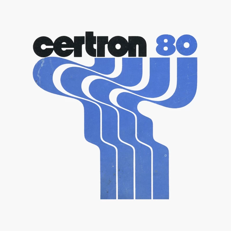 Vintage Certron 80 Blue Wave Logo Design Cotton Tote Bag