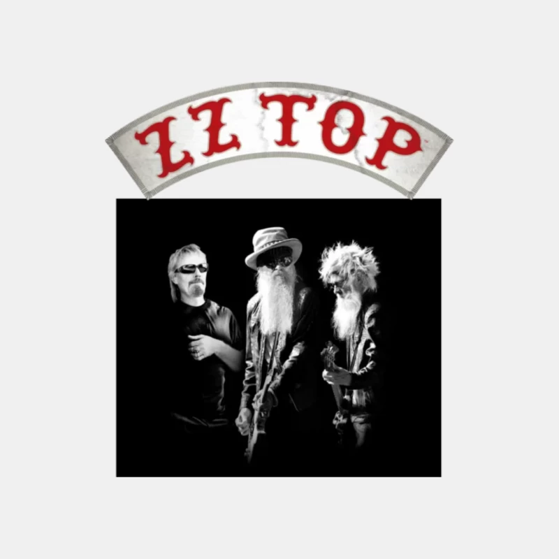 ZZ Top Legendary Texas Blues Rock Band in Black and White Male Tank Top