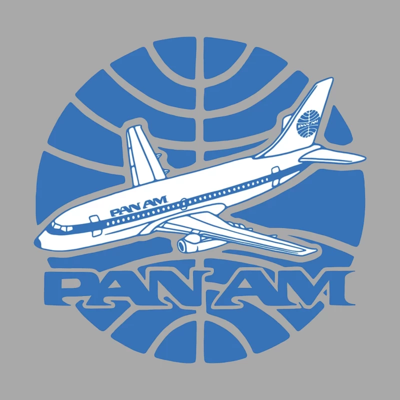 Vintage Pan Am Airlines Blue Globe Logo with Aircraft Design Female Pullover Hoodie