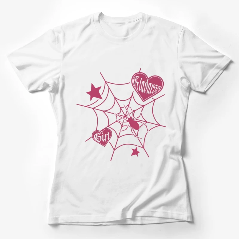 Spinnennetz Herz Design Damen T-Shirt