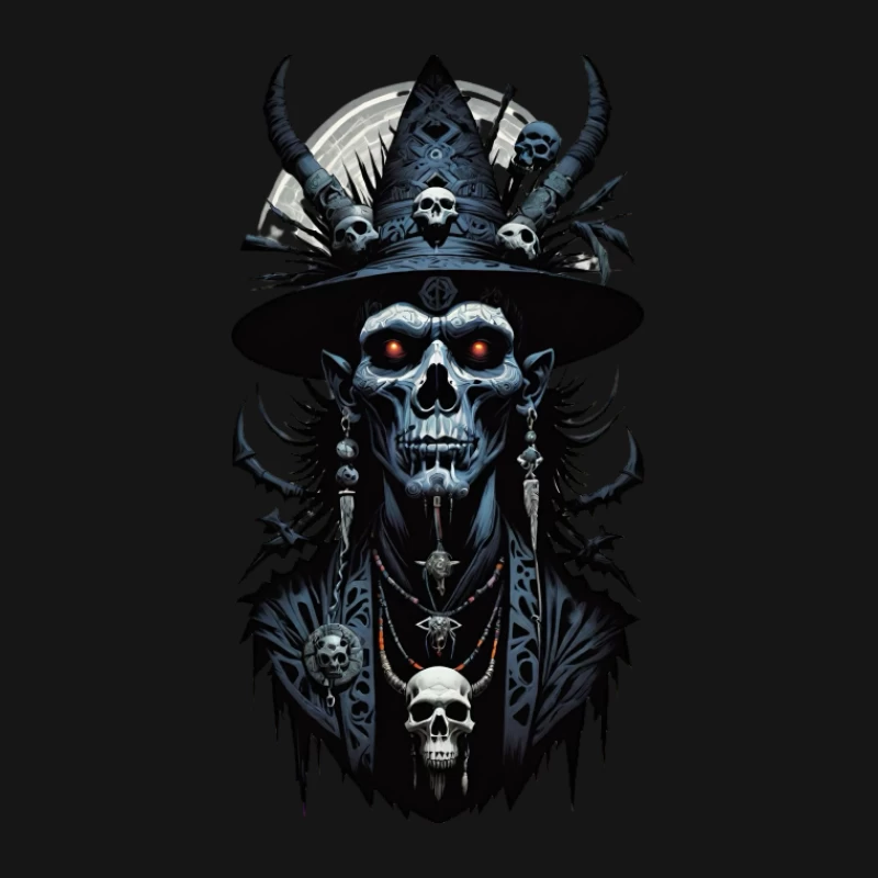 Mystischer Totenkopf-Hexenpriester Herren Langarm T-Shirt