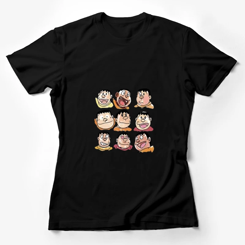 Différentes expressions faciales du personnage de bande dessinée Femme T-Shirt