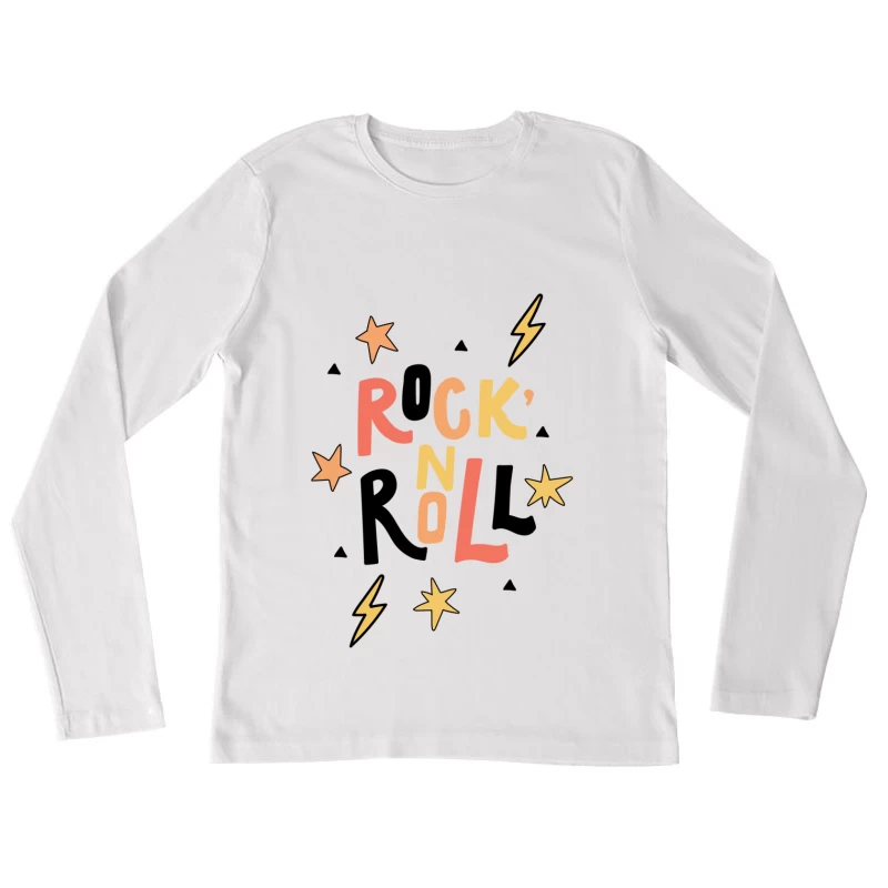 Design Rock 'n' Roll coloré Femme Manches Longues T-Shirt