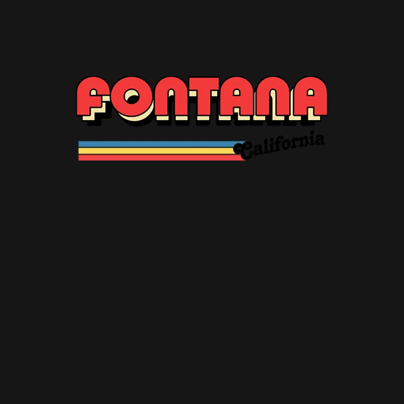Fontana, CA  Retro Typography Design Female Long Sleeve T-Shirt
