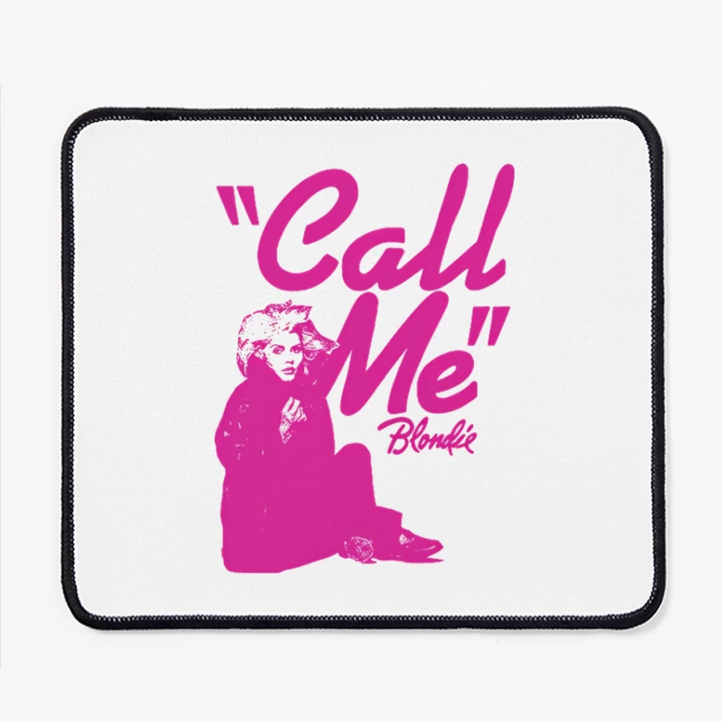 Vintage Pink "Call Me" Blondie Single Poster Mouse Pad