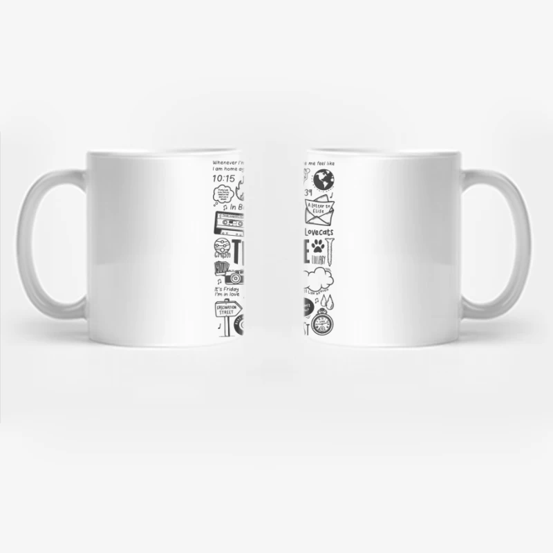 The Cure Band Fan Art Doodle Collection Coffee Mug