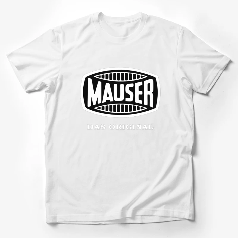 Vintage Mauser Firearms Company Logo with "Das Original" Text Male T-Shirt