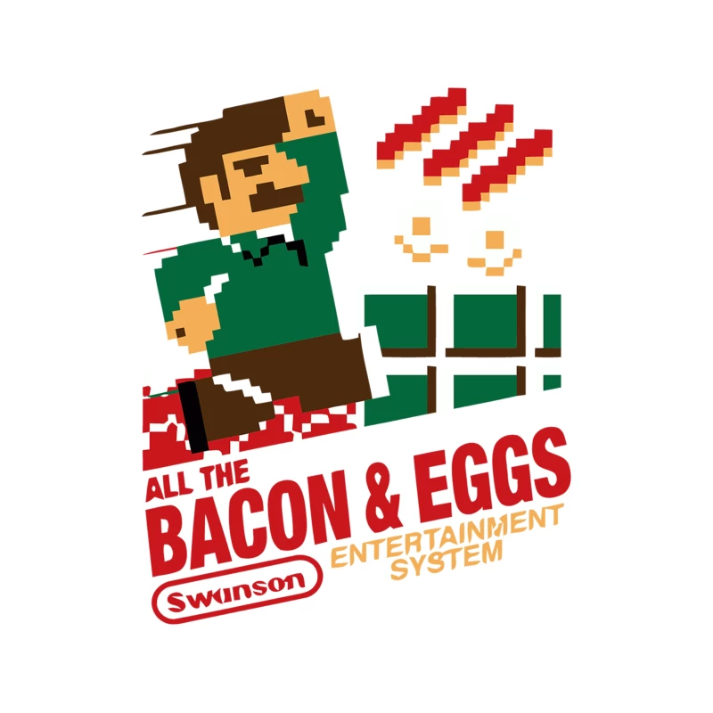 Retro Gaming Parody: All the Bacon & Eggs Entertainment System Tapestry