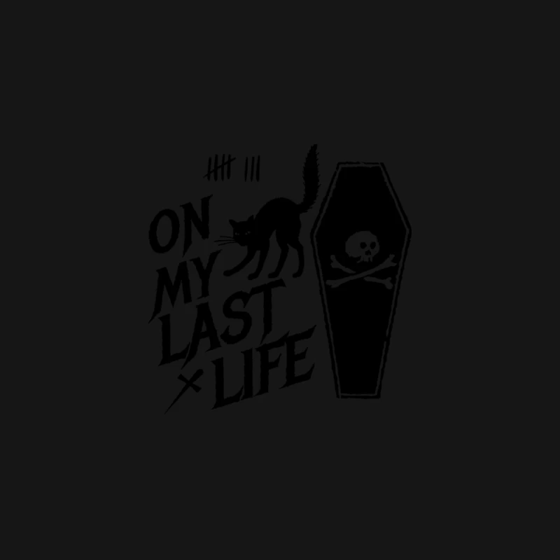 On my last life - Black Cat Nine Lives Desk Mat