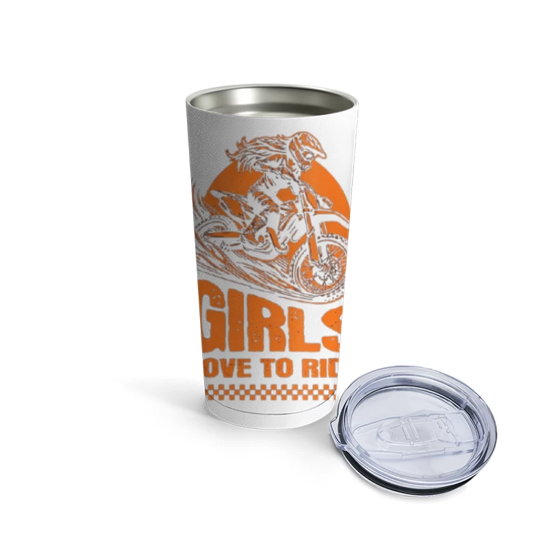 Girls Love to Ride - Motocross Racing Design Travel Mug