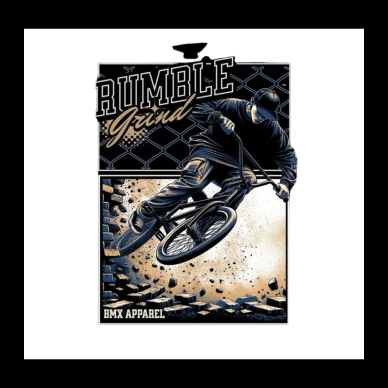 Rumble Yard BMX Action Sports Apparel Illustration Throw Pillow