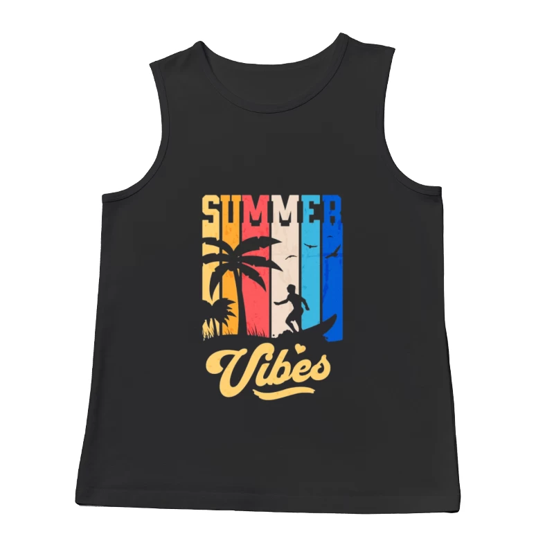 Sommer Vibes mit Palmen und Surfer Herren Tanktops