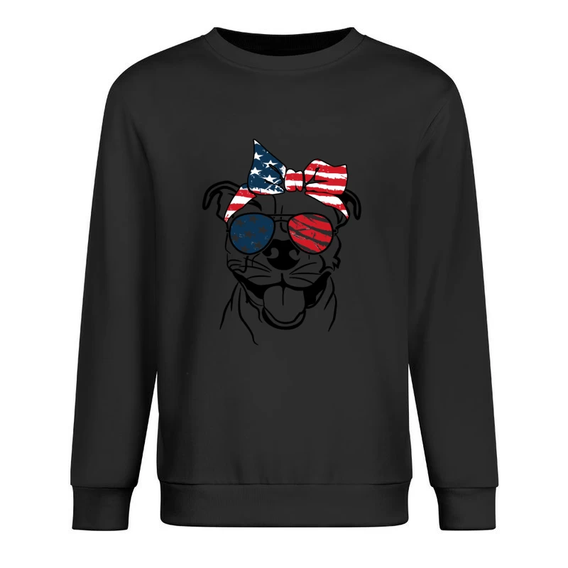 Chat Cool Patriote Américain Homme Sweat-shirt à enfiler