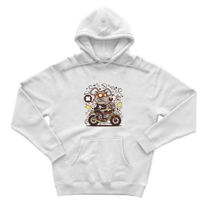 Souris sur moto avec fromage Homme Sweat à capuche