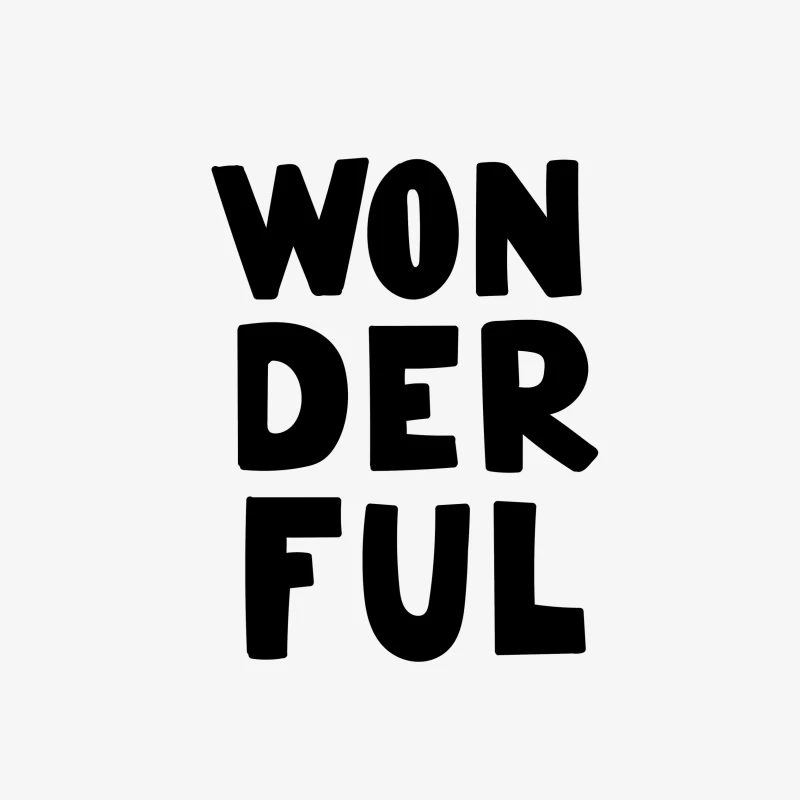 Design typographique 'Wonderful' noir Homme Sweat-shirt à enfiler