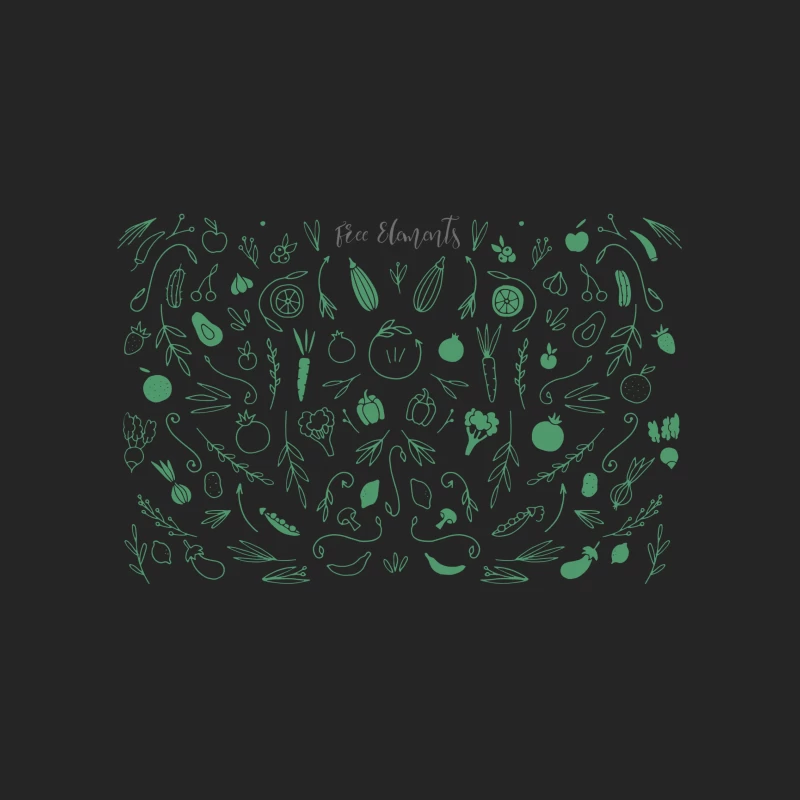 Motifs de légumes dessinés à la main Homme Sweat-shirt à enfiler