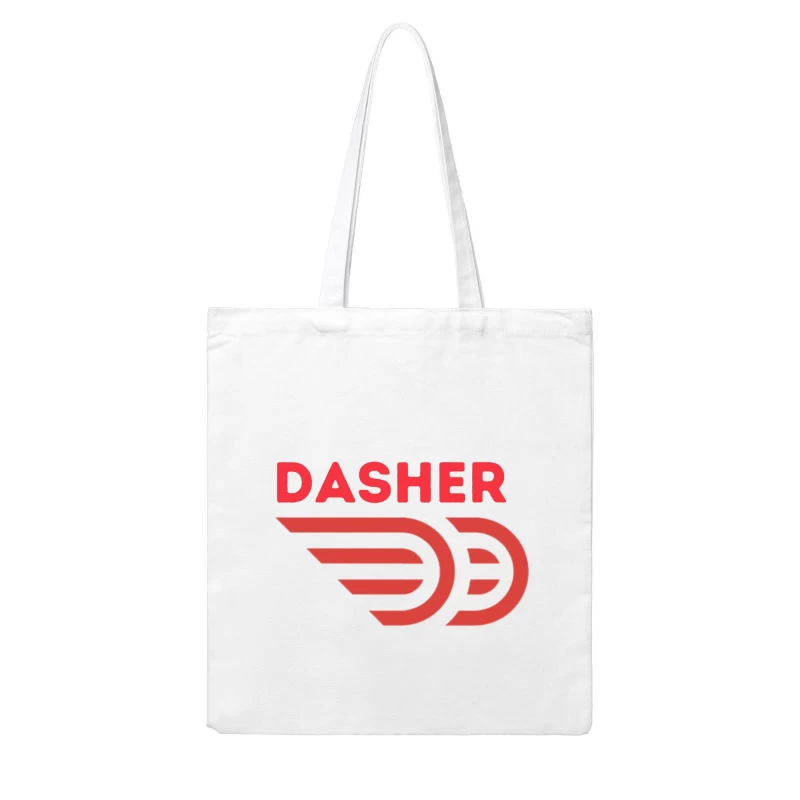 Red Minimalist Dasher Delivery Service Logo Cotton Tote Bag