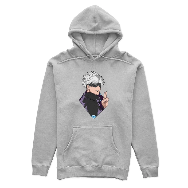 Animecharakter mit weißen Haaren Damen Pullover Hoodie