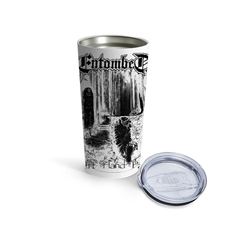 Entombed Left Hand Path Black White Travel Mug