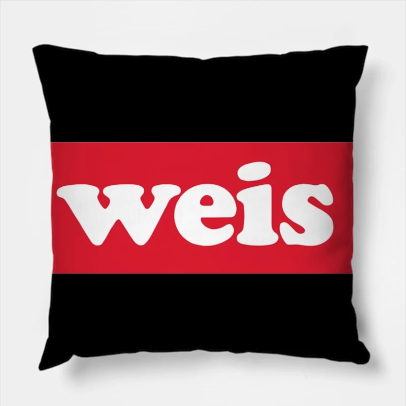 Weis Markets White Logo on Red Background Throw Pillow