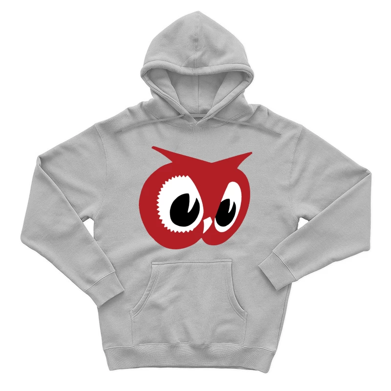 Red Owl Minimalist Logo Design Male Pullover Hoodie