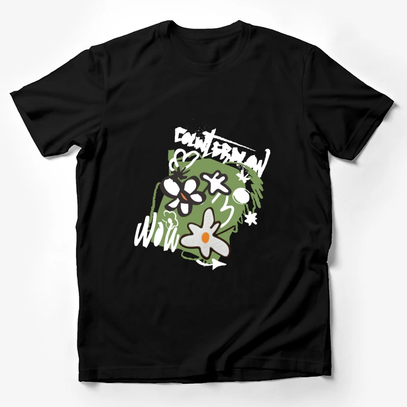 Blumen und Graffiti-Mischung Herren T-Shirt