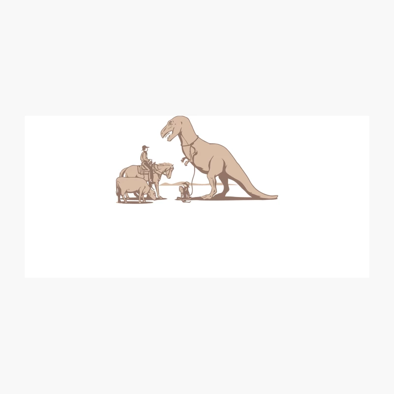 Prehistoric Meets Wild West: Cowboy Encounters Dinosaur Coffee Mug
