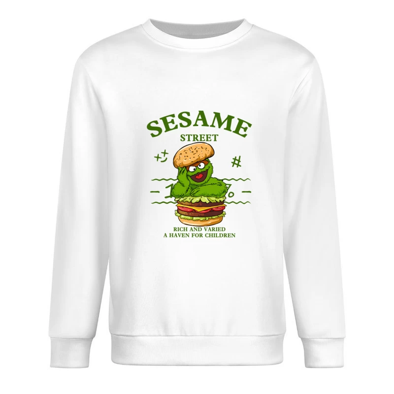 Sesamstraße-Burger-Figur Herren Pullover Sweatshirt