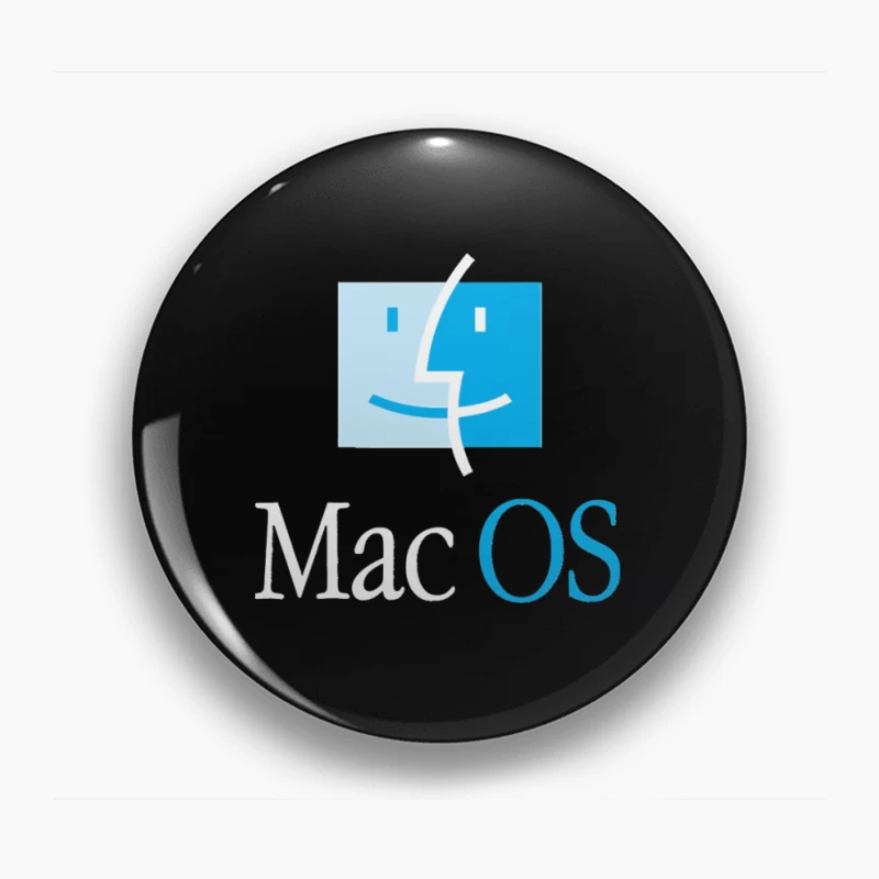 MacOS Operating System Logo in Blue and White Pin