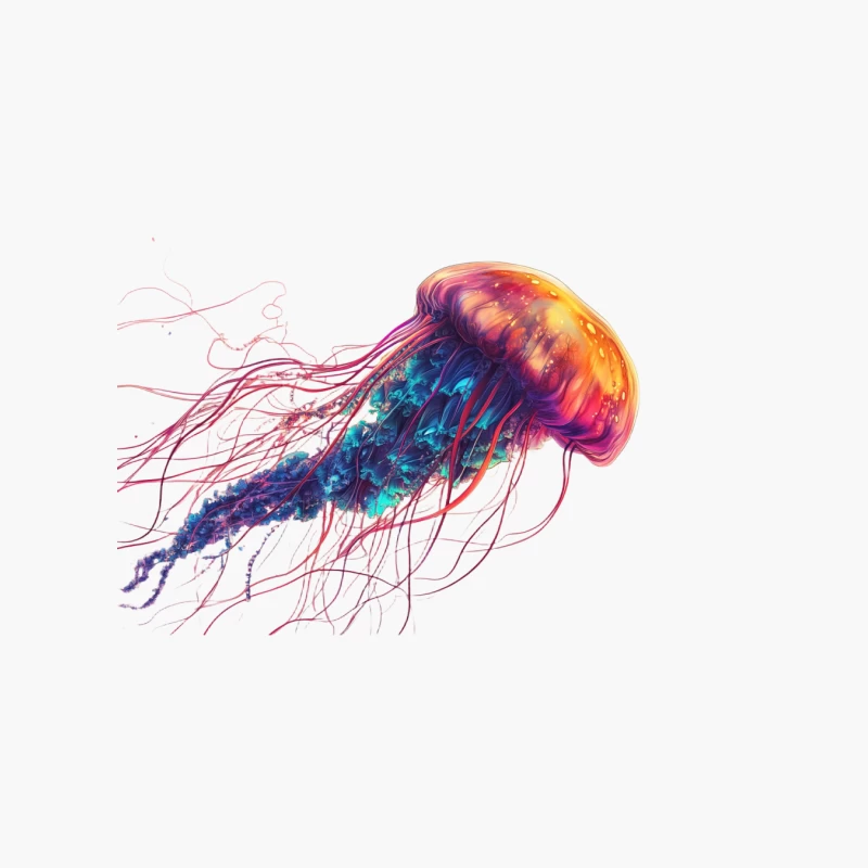 Vibrant Abstract Jellyfish: A Colorful Ocean Masterpiece Cotton Tote Bag