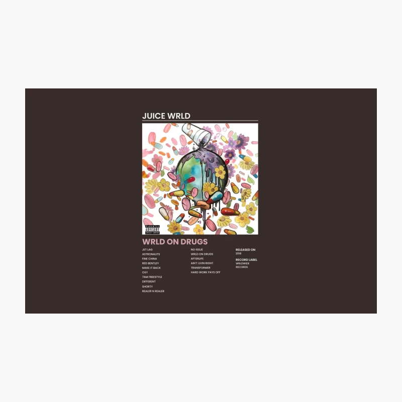 Juice WRLD's Psychedelic Hip-Hop Album Cover: Wrld on Drugs Travel Mug