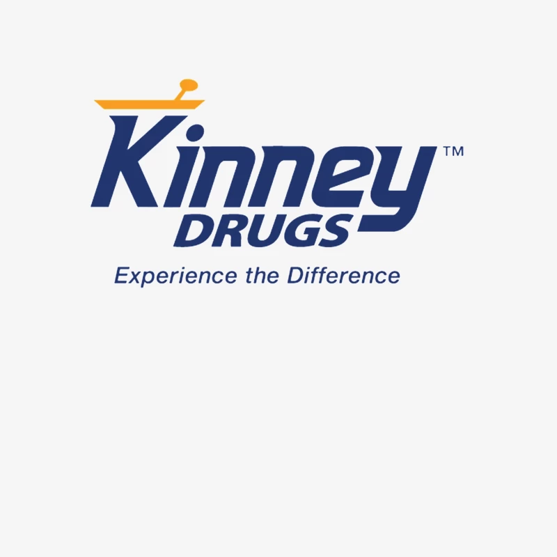 Kinney Drugs Pharmacy Logo with Blue Text and Orange Accent Male Pullover Sweatshirt