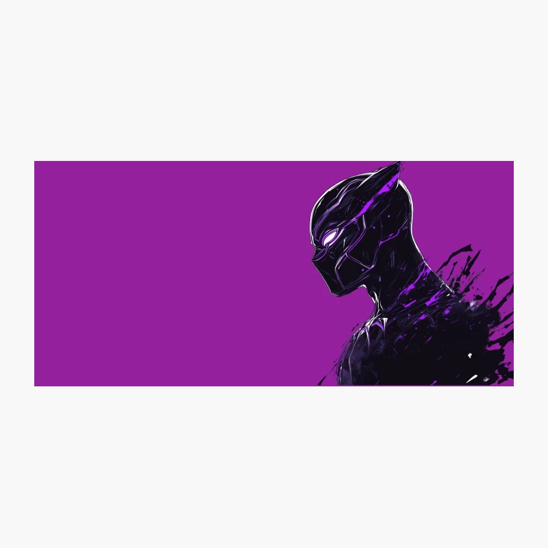 Black Panther Glowing Purple Black Panther Silhouette in Comic Art Style Coffee Mug