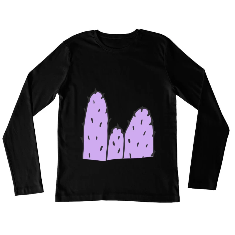 Illustration de cactus abstrait violet Femme Manches Longues T-Shirt