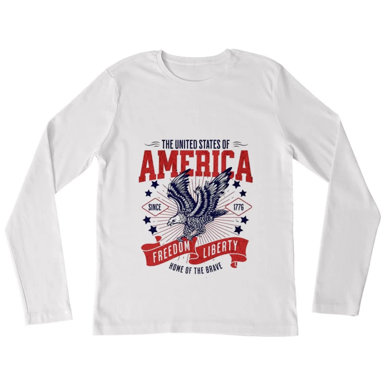 Aigle, Liberté et Amérique Femme Manches Longues T-Shirt