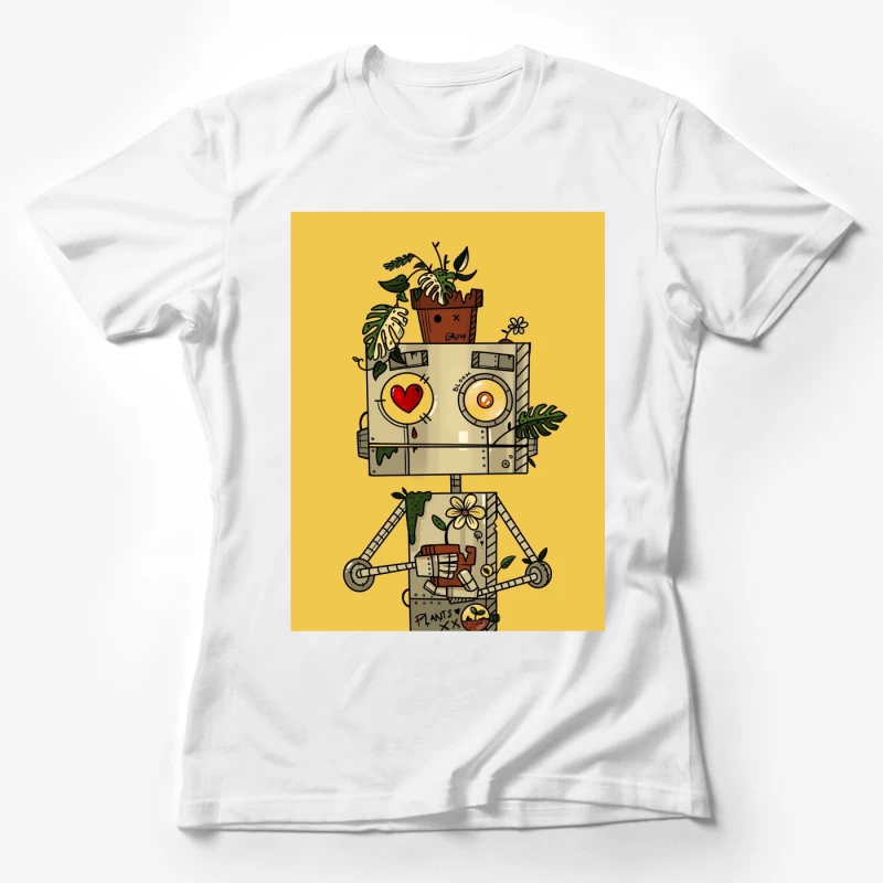 Robokite Botanical Potted Plants Female T-Shirt