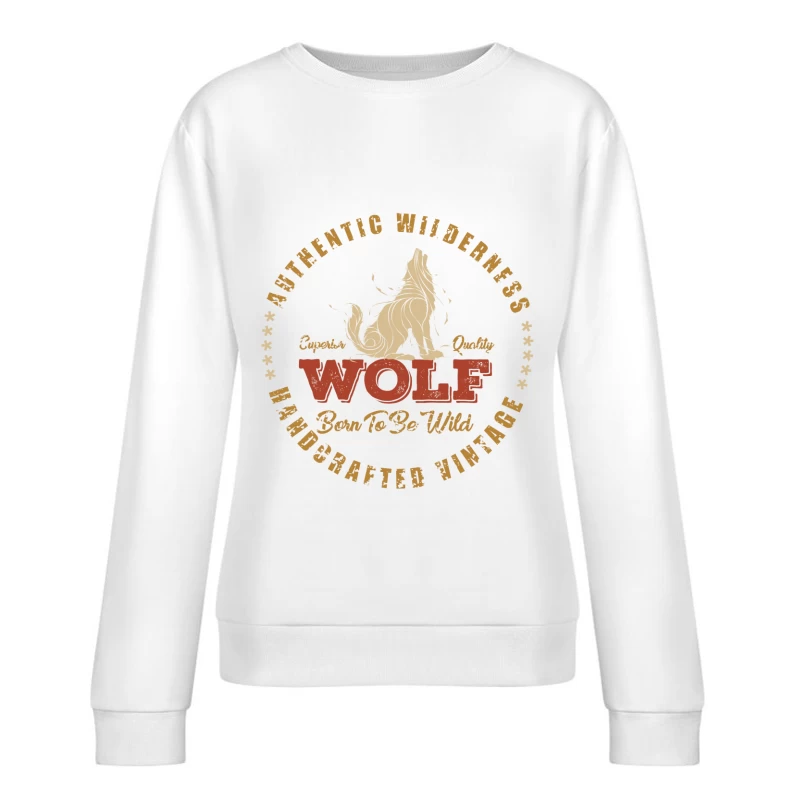 Logo de loup sauvage vintage Femme Sweat-shirt à enfiler