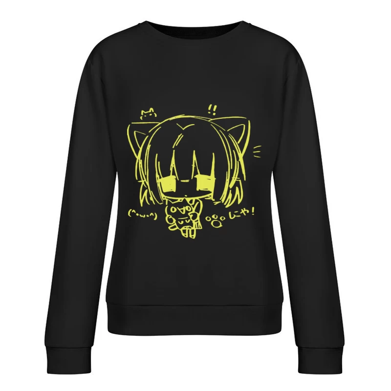 Kawaii Katze Chibi Skizze Damen Pullover Sweatshirt