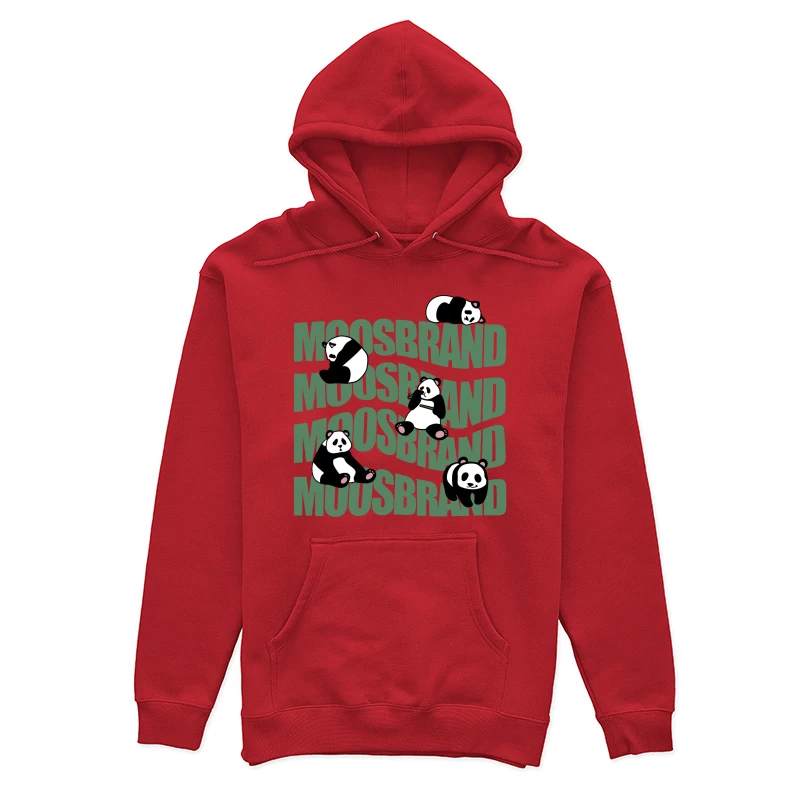 Pandas auf Moosbrand Hintergrund Damen Pullover Hoodie