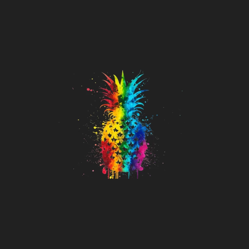 Vibrant Rainbow Watercolor Pineapple Splash Art Bucket Hat