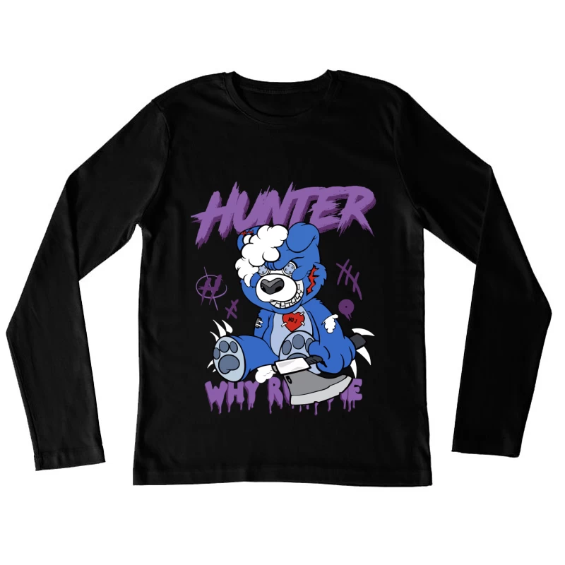 Jagd-Bär mit Axt Damen Langarm T-Shirt