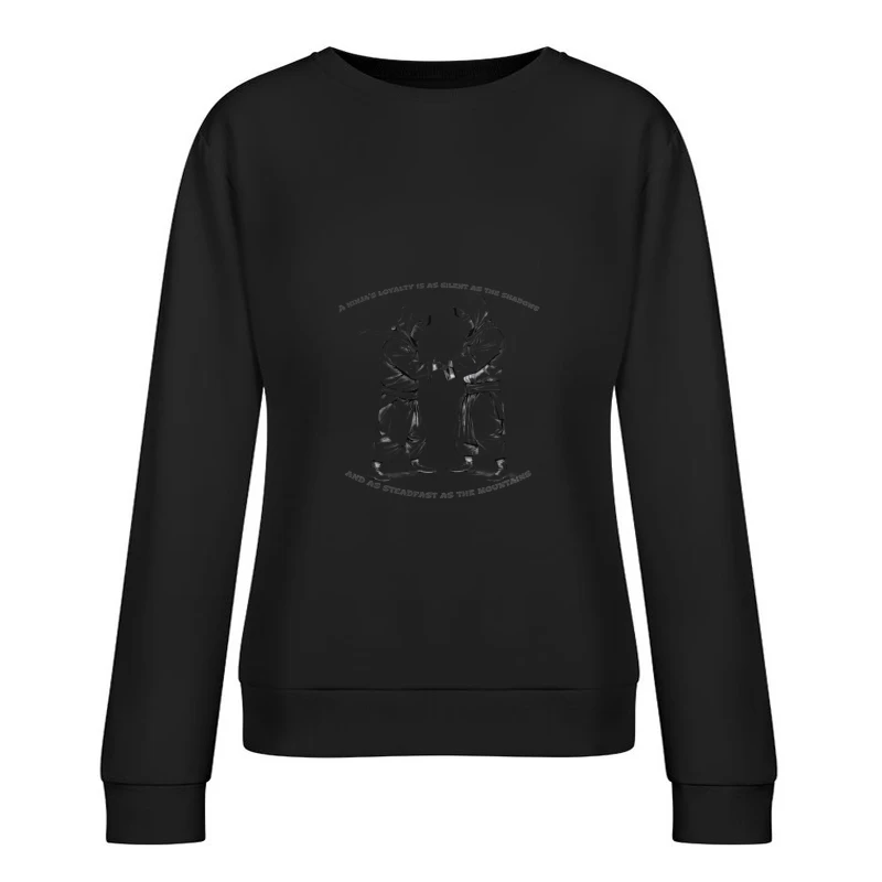 Ninja Brotherhood Loyalty Illustration in Traditional Style Female Pullover Sweatshirt