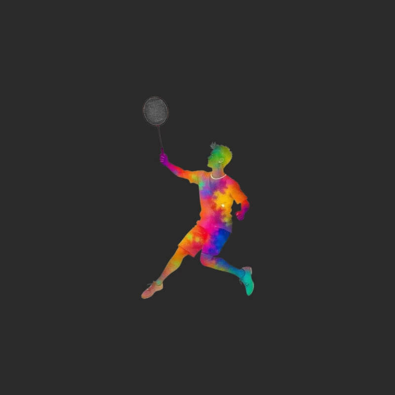 Colorful Badminton Player in Action Baseball Cap