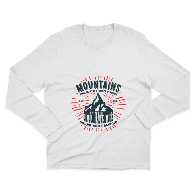 Outdoor Abenteuer: Berge, Wandern und Camping Herren Langarm T-Shirt